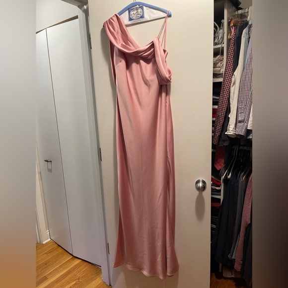 Fame and Partners Francois Dress Matte Satin Pale Pink Size 6 - Picture 7 of 10